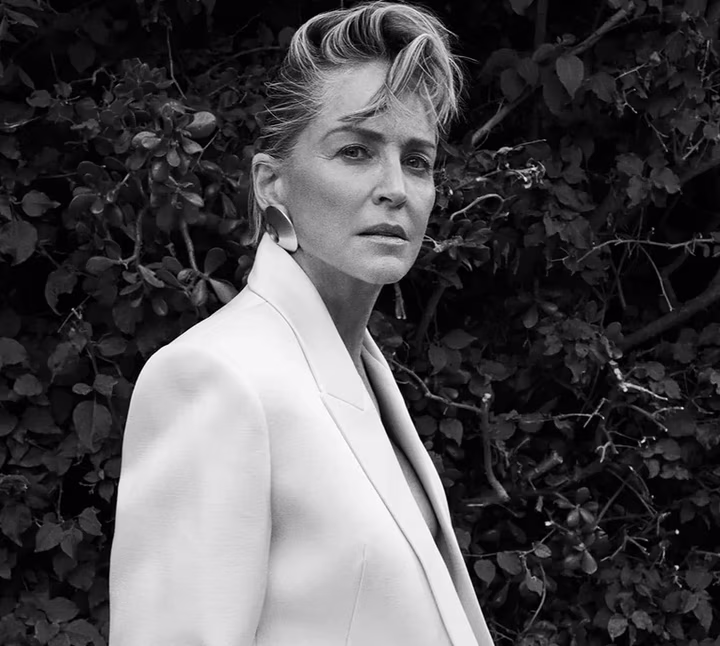 67-річна Шерон Стоун у сукні-сітці в оточенні чоловіків