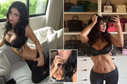 Кайлі Дженнер у чорній білизні демонструє фігуру