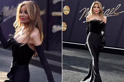 Ла Тойя Джексон у чорній сукні на прем'єрі фільму Michael