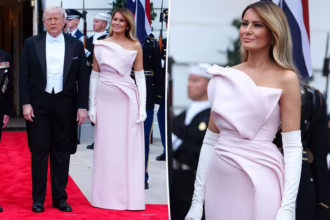 Меланія Трамп у рожевій сукні Dior на державній вечері з королем Чарльзом