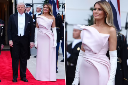 Меланія Трамп у рожевій сукні Dior на державній вечері з королем Чарльзом