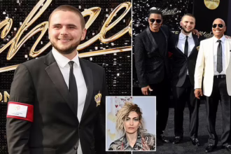 Прінс Джексон з дядьками Джекі та Джермейном на прем'єрі Michael