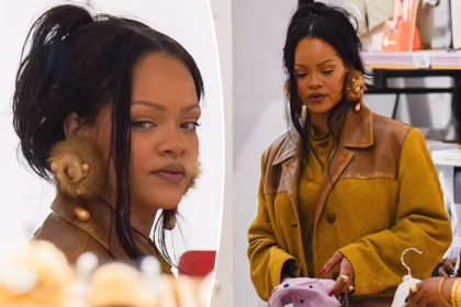 Ріанна у величезних сережках з хутра норки Thierry Mugler