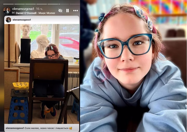 Донька Олени Мозгової Соломія займається малюванням